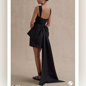 Sachin & Babi Blaine Taffeta Square-Neck Bow Train Mini Dress worn once